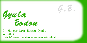 gyula bodon business card